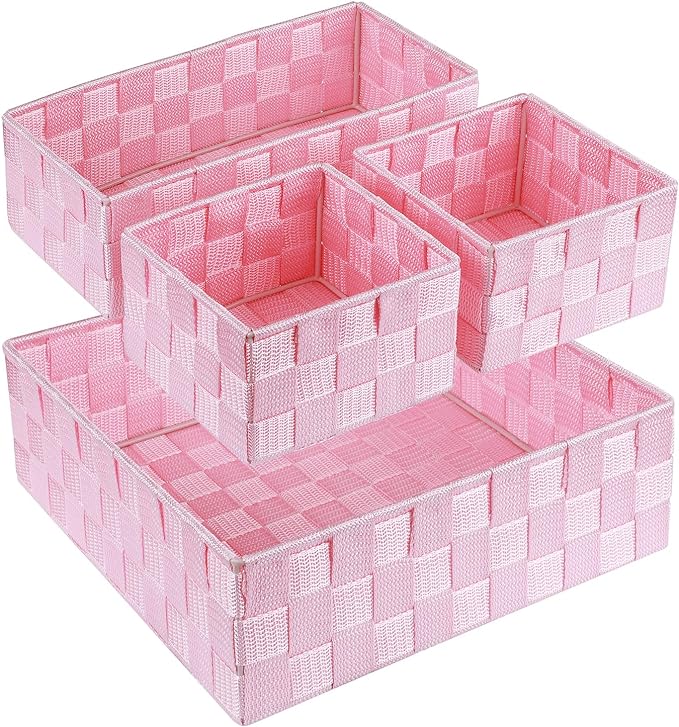 Posprica Woven Storage Baskets for Organizing, Small Baskets Cube Bin Container by Posprica