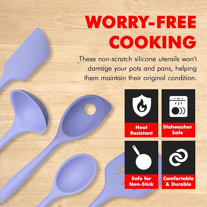 Chef Craft - Premium Silicone Kitchen Tools and Utensils Set, Non-Scratch - Image 3