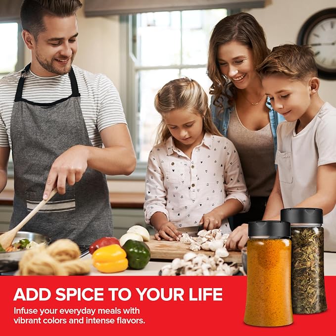 12 Pack 9.5 oz Plastic Spice Jars, Empty Seasoning Containers - Image 7