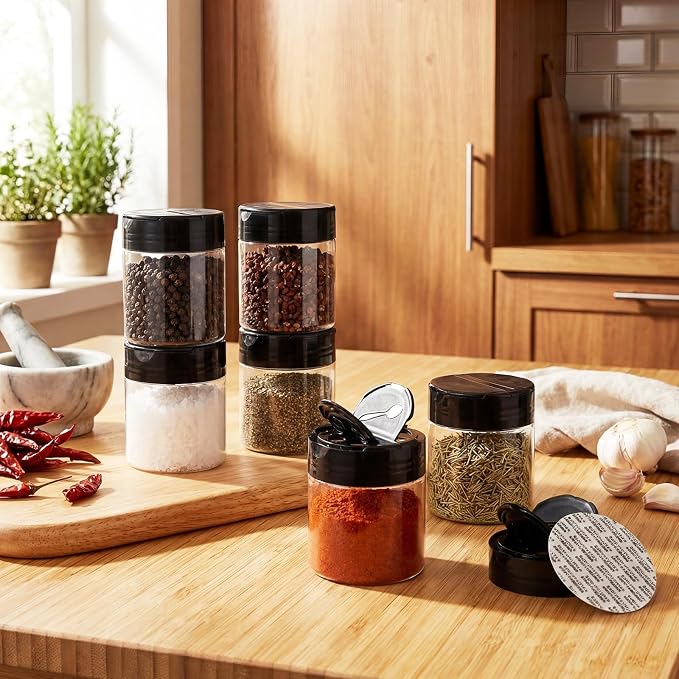100 Pack 4 oz Spice Jars Plastic Clear Empty Bottles - Image 7