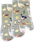 Oven Mitts Set of 2 with Transparent Clear Silicone Shell and Nice Duck by REDLMLDETA