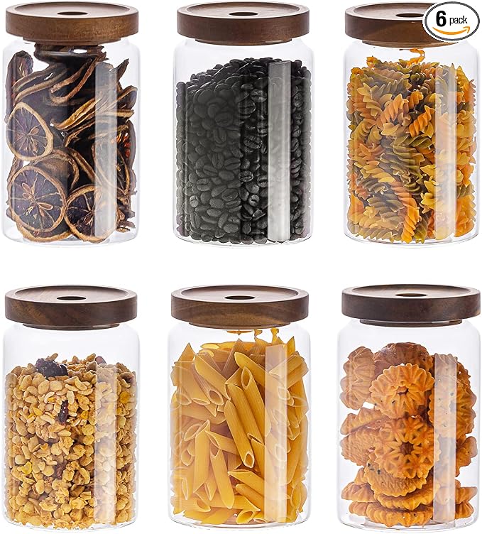 Kanwone Glass Storage Containers Set of 6, 28 Ounce Airtight Food Storage by Kanwone