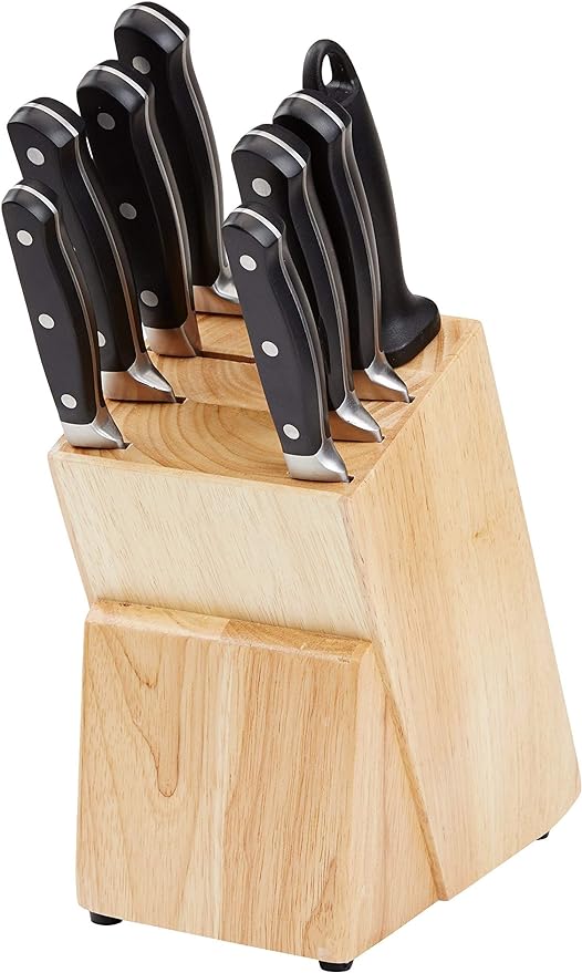 Amazon Basics 9-Piece High-Carbon Stainless Steel Kitchen Knife Set - Image 4