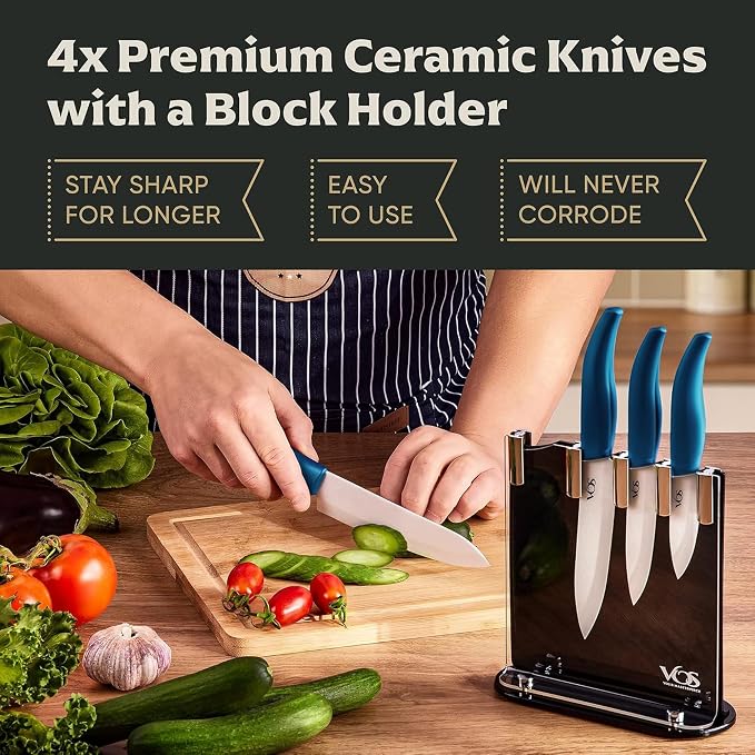 Vos Ceramic Knife Set with Block, Ceramic Knives Set - Image 2