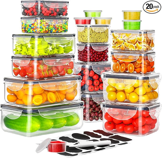 40 PCS Food Storage Containers by PONYCROSSINGTHERIVER