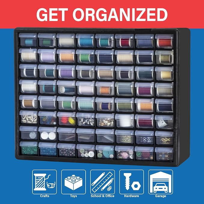 Akro-Mils 64-Drawer Plastic Drawer Storage Cabinet - Image 4