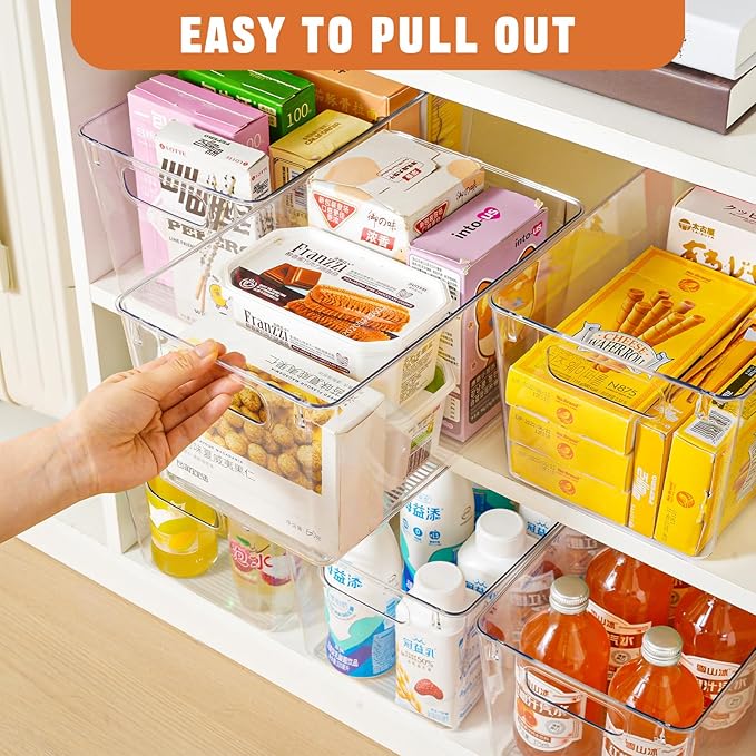 Freebat 6 Pack Large Clear Plastic Storage Bins, Plastic Containers - Image 4