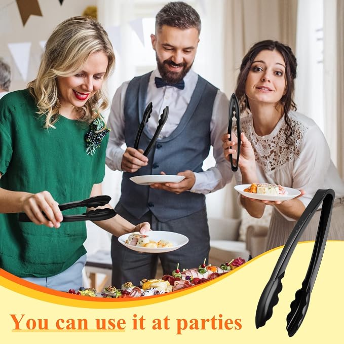 Tessco for you 80 Pcs Plastic Tongs for Serving Bulk, 9 Inch Plastic Disposable - Image 6