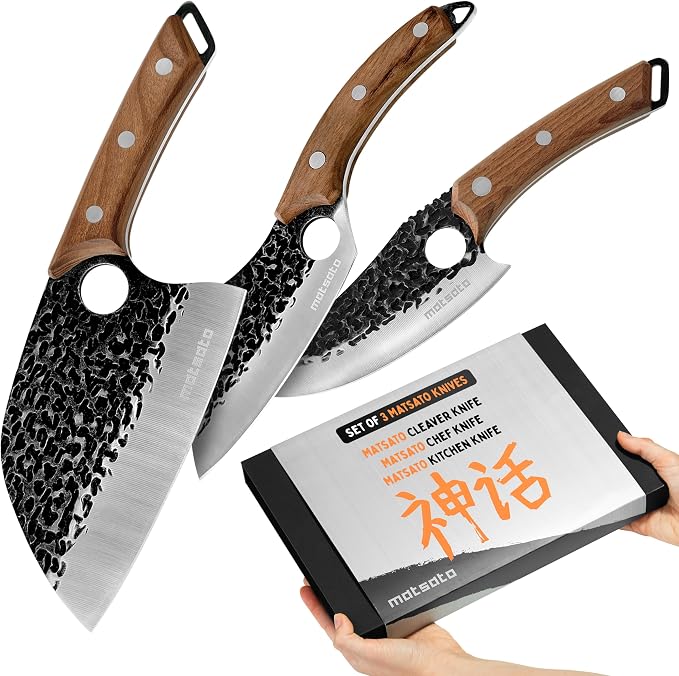 Matsato Knife Set 3-Piece Kitchen Knives, Cooking Chef Knife Set, Kitchen And by Matsato