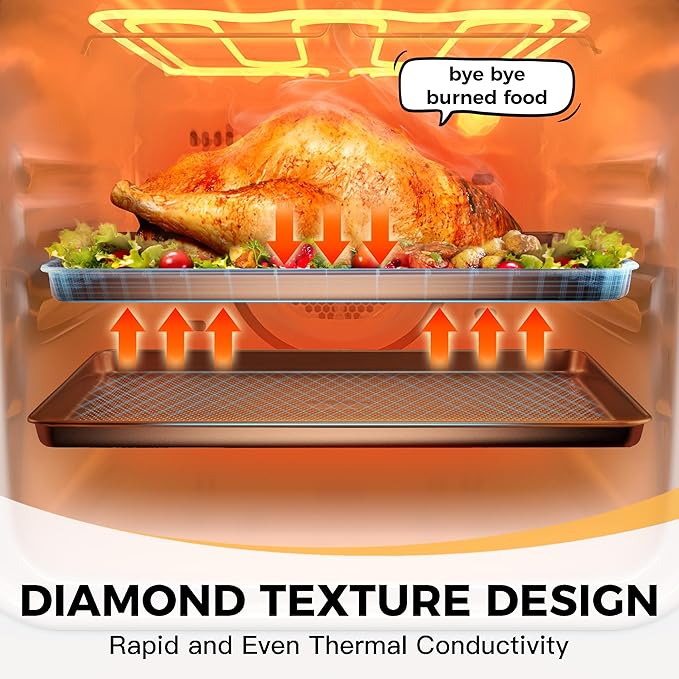 HONGBAKE 2 Pack Half Sheet Baking Pans, Non Stick Baking Sheet - Image 6