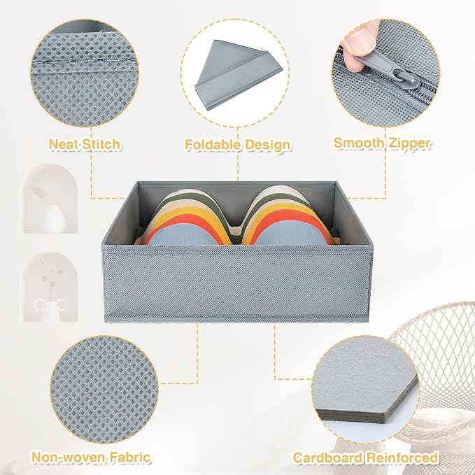 DIMJ Drawer Organizer Clothes, 15 Pack Underwear Organizer, Foldable Closet Bins - Image 3