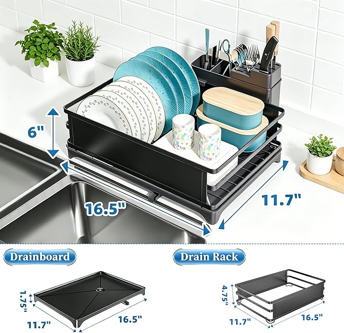 Simple Trending Dish Drying Rack, Space-Saving Large Dish Rack - Image 3