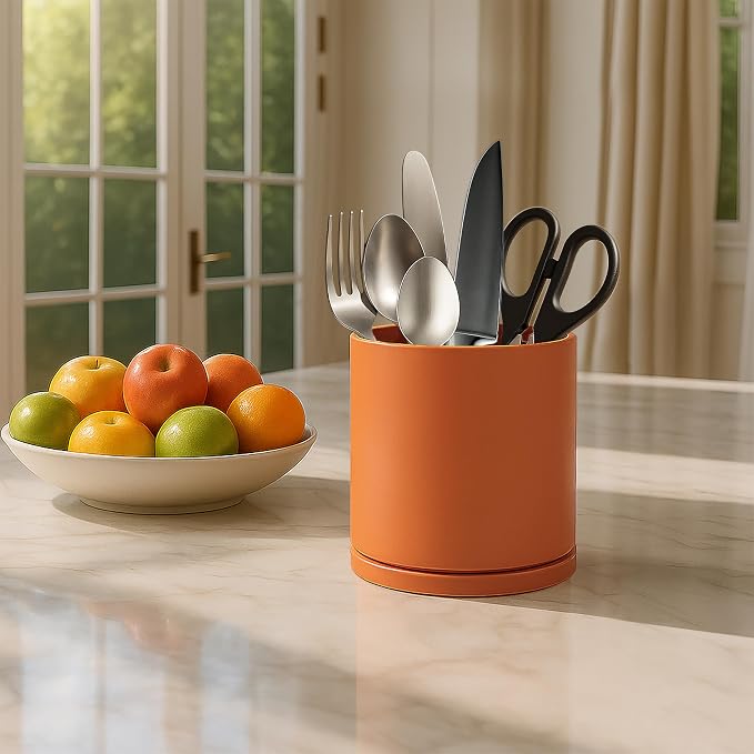 D'vine Dev 360° Rotating Utensil Holder – 5" Kitchen Utensil Crock - Image 3