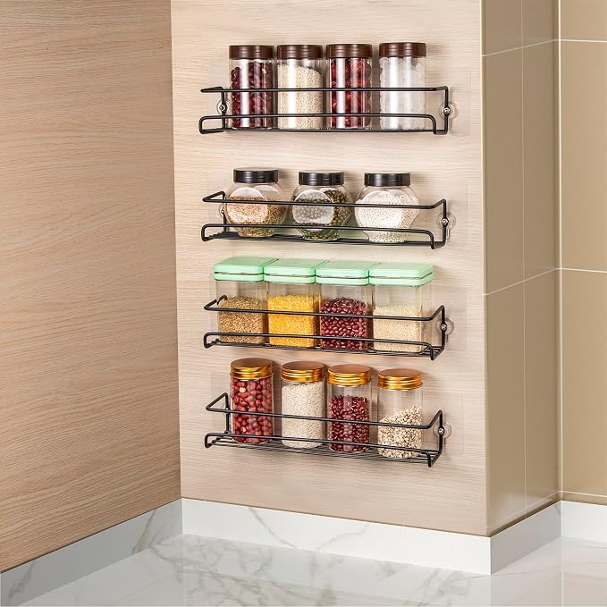 ROFAY Spice Rack Organiser, 4 Pack Wall Mounted Tier Shelf - Image 7