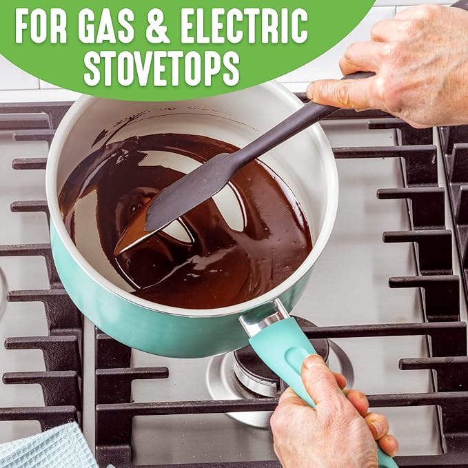 GreenLife Soft Grip Diamond Sandstone Healthy Ceramic Nonstick, 2QT Saucepan Pot - Image 6