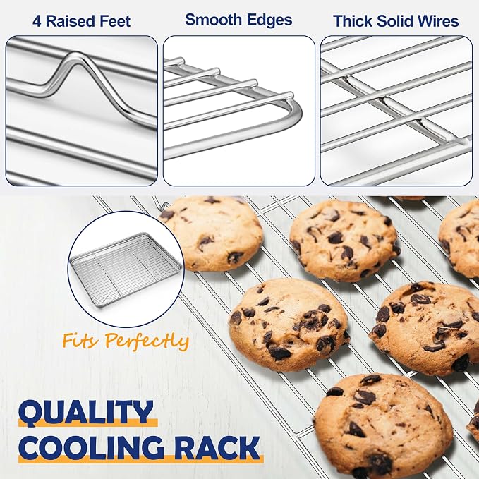 16 Inch Baking Sheet Pan with Rack Set, Joyfair Stainless Steel Toaster Oven - Image 4