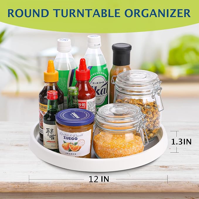 Set of 6, 12 Inch Non-Skid Lazy Susan Turntable, Lazy Susan Organizer - Image 4