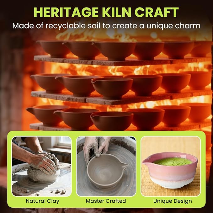 Matcha Whisk Set, Ceramic Matcha Kit Desert Style, Matcha Whisk and Bowl - Image 7