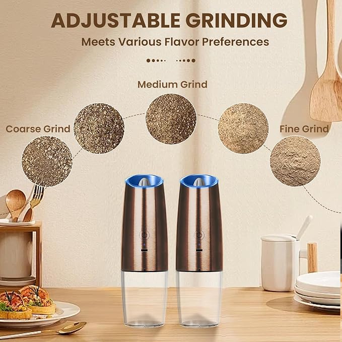 Rechargeable Electric Salt And Pepper Grinder Set, Automatic Gravity Electric - Image 3