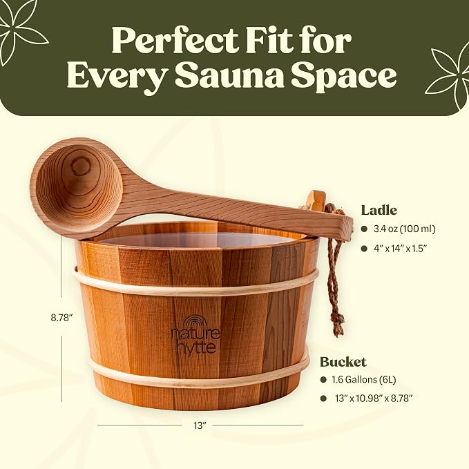 Red Cedar Sauna Bucket and Ladle Set 6L - Image 6
