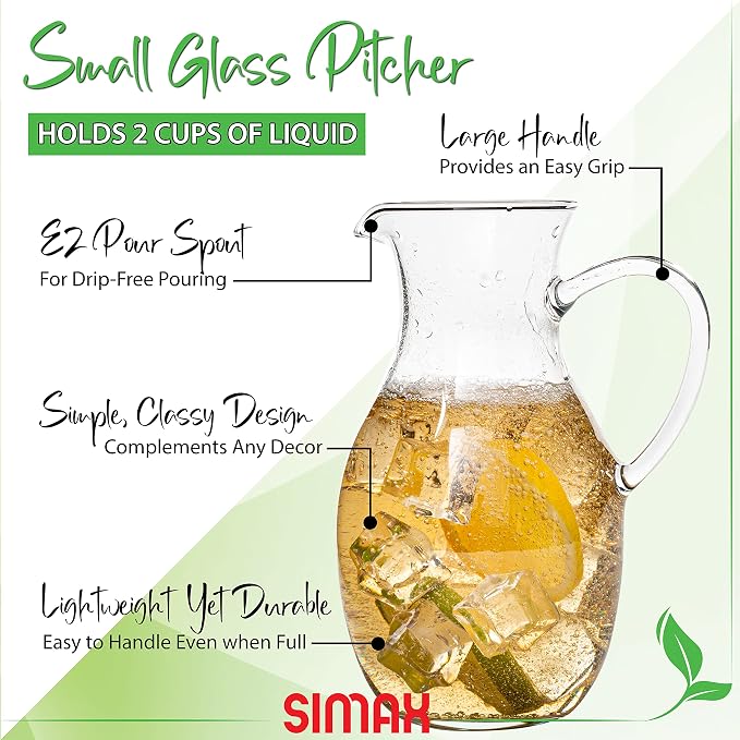 Simax Small 16 Ounce Borosilicate Glass Pitcher - Image 3