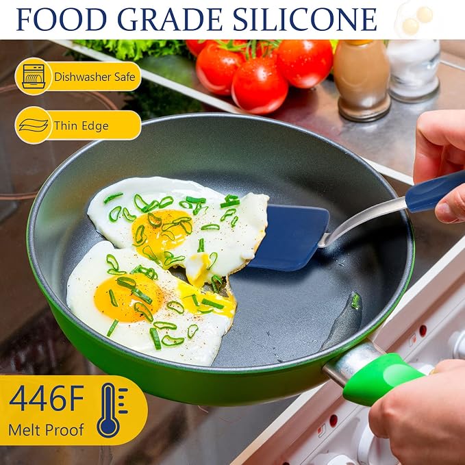 Silicone Cookie Spatula Turner 2 Pack Mini Brownie Spatula Flexible Kitchen - Image 4