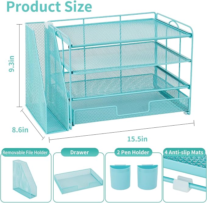 OPNICE Desk Organizer, 4-Tier Desktop File Organizer - Image 3