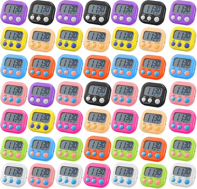 Weewooday 50 Pcs Large Classroom Timers Stopwatch Magnetic Kitchen Digital by Weewooday