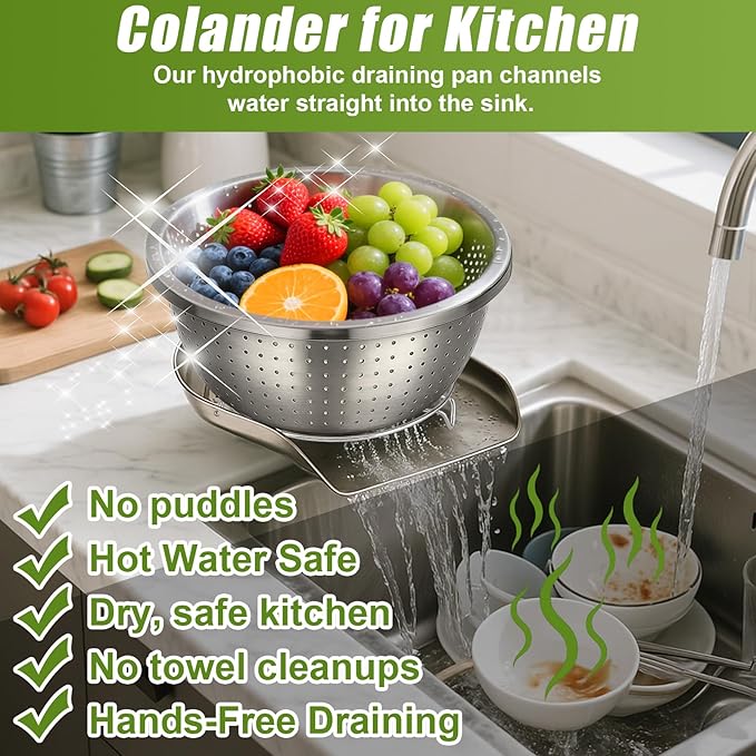 Palksky Stainless Steel Colander Set - Image 3
