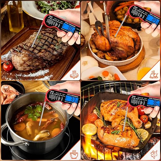 TRAUSI Instant Read Meat Thermometer, Fast & Accurate Digital Food Thermometer - Image 3