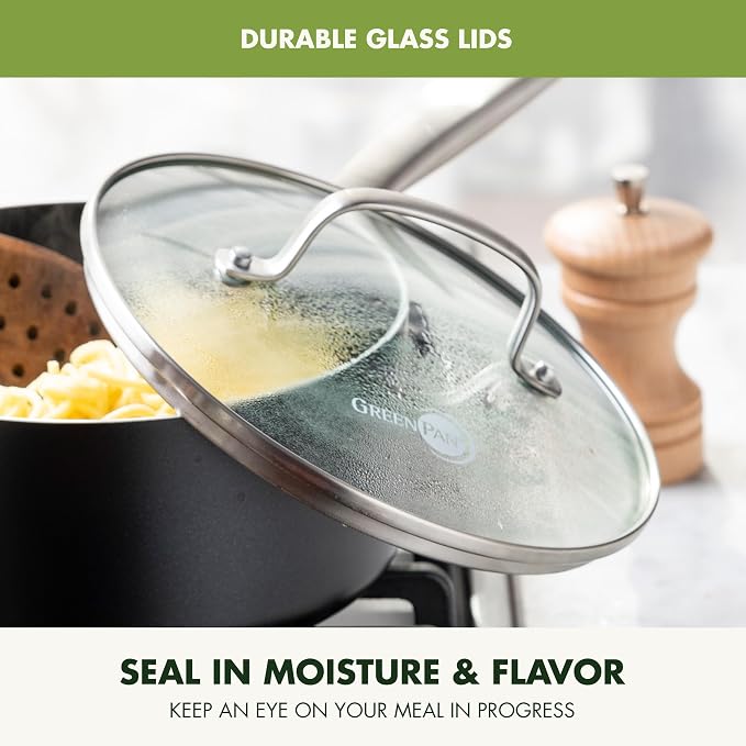 GreenPan Prime Chatham 1QT & 2QT Saucepan Pot Set - Image 7