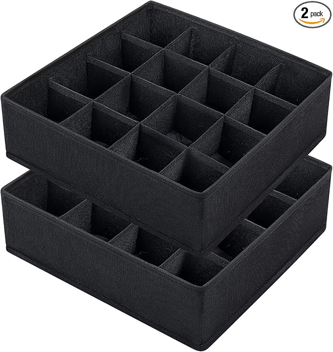 Joyoldelf Sock Drawer Organizer Divider, 16-cell Underwear Organizers and by APPRECIATELIFERELAXYOURSOUL