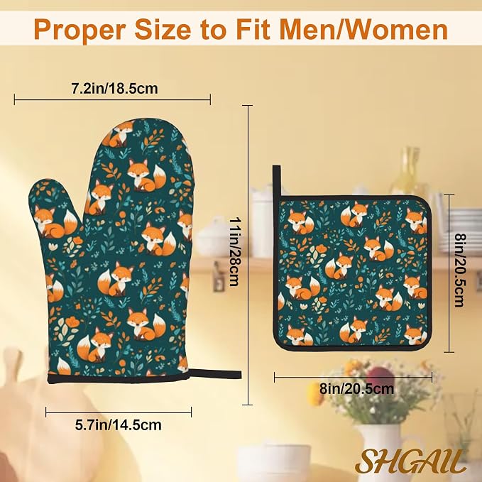 Fall Oven Mitts and Hot Pads Set - Image 3