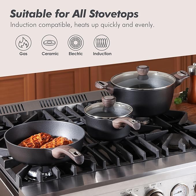 SENSARTE Pots and Pans Set Non stick, Non toxic Healthy Induction Cookware Sets - Image 5