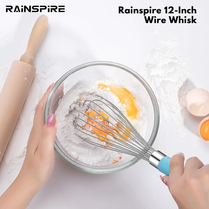 Rainspire 12-Inch Wire Whisk Stainless Steel, Balloon Whisks - Image 6
