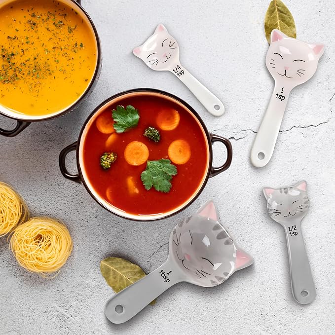 Cat Shaped Ceramic Measuring Spoons - Image 6