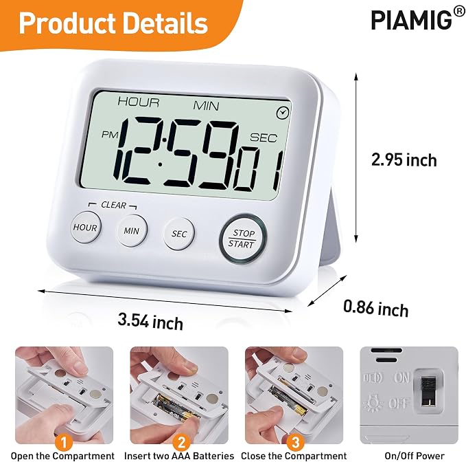 Digital Kitchen Timer Alarm Clock - Image 4