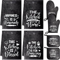 Leinuosen 8 Pcs Kitchen Towels and Oven Mitts Sets Pot Holders Dishcloths Set by Leinuosen