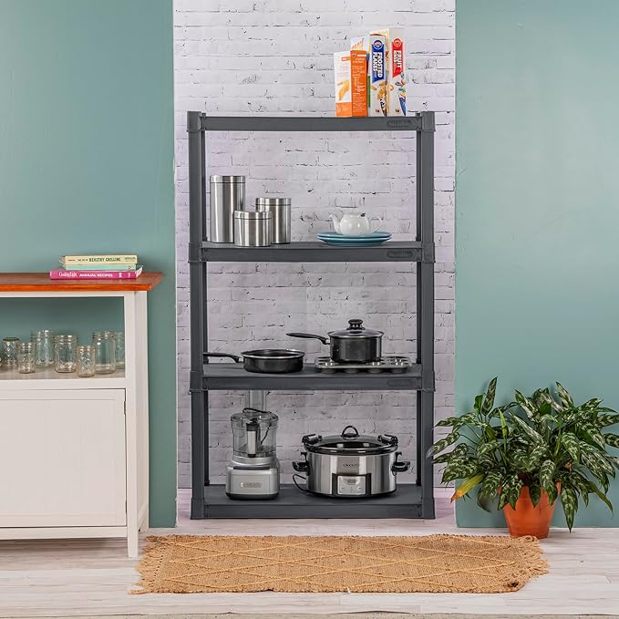 Sterilite 4-Pack 4 Shelf Unit, Heavy-Duty Shelving Storage and Utility Rack - Image 2