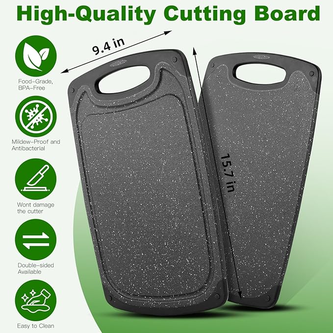 Cutting Boards, 15.7"×9.4" Plastic Chopping Board Made From Natural Food Grade - Image 2
