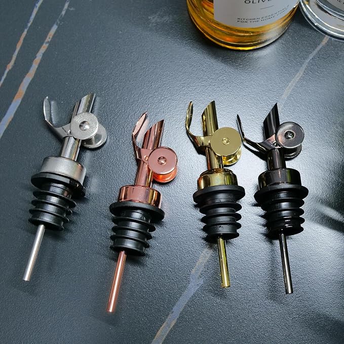 Olive Oil Dispenser, Weighted Liquor Pour Spout, Stainless Steel Automatic - Image 7