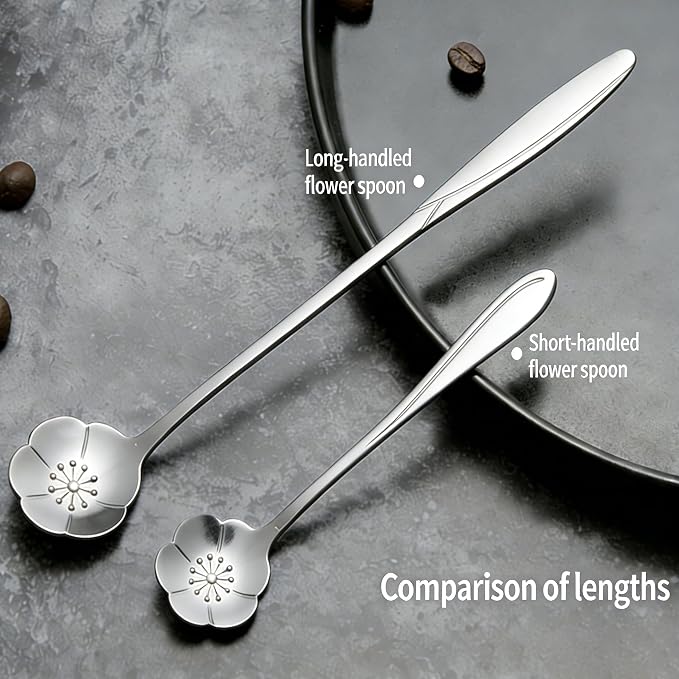 12 Pcs Flower Coffee Tea Spoons Set - Image 8