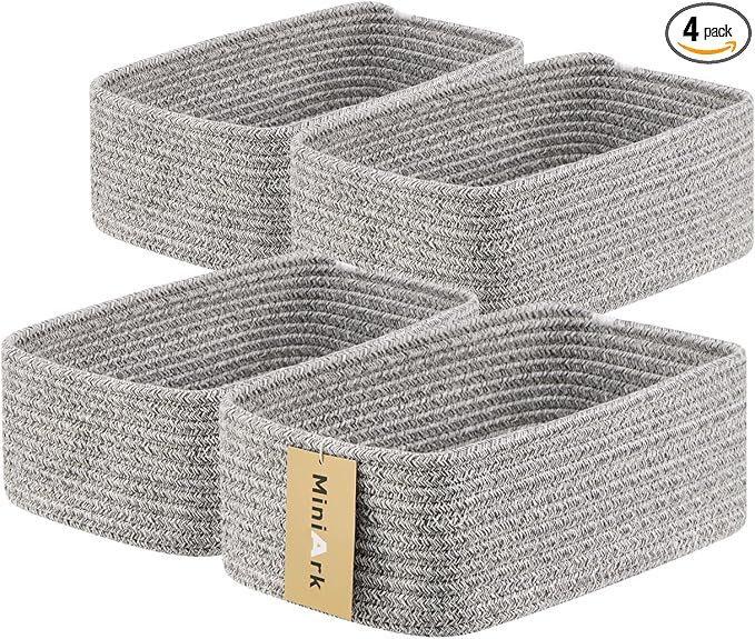 MiniArk Small Storage Baskets for Organizing | Closet Organizer Bins | Shelf by MiniArkStorageBasketsHome
