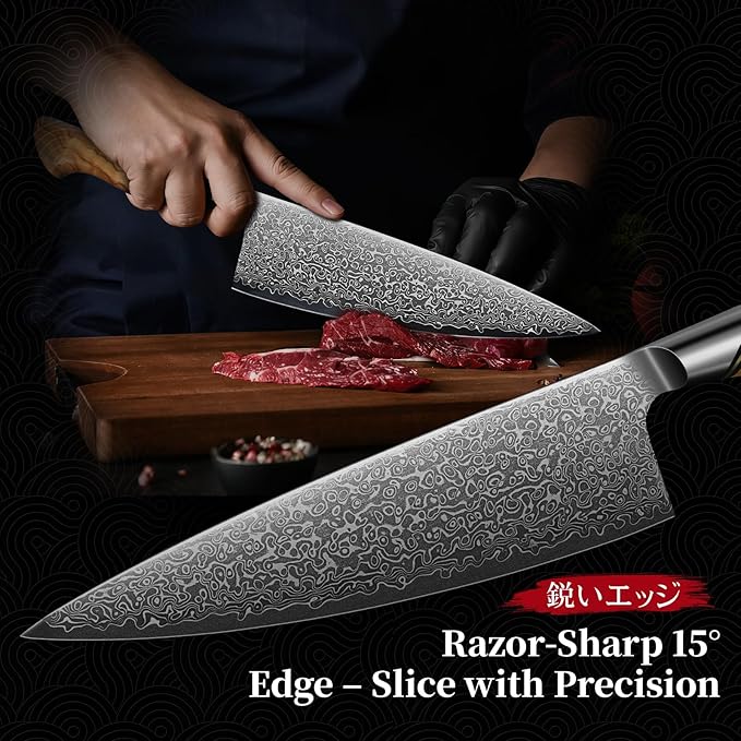 TIVOLI Damascus Chef Knife – Japanese VG-10 Professional Kitchen Knife - Image 5