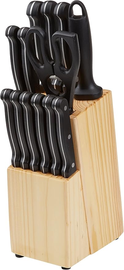Amazon Basics 14-Piece High Carbon Stainless Steel Kitchen Knife Set - Image 4
