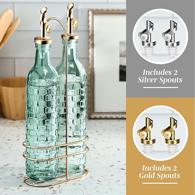 COOK WITH COLOR Glass Olive Oil Bottle Dispenser - Image 4