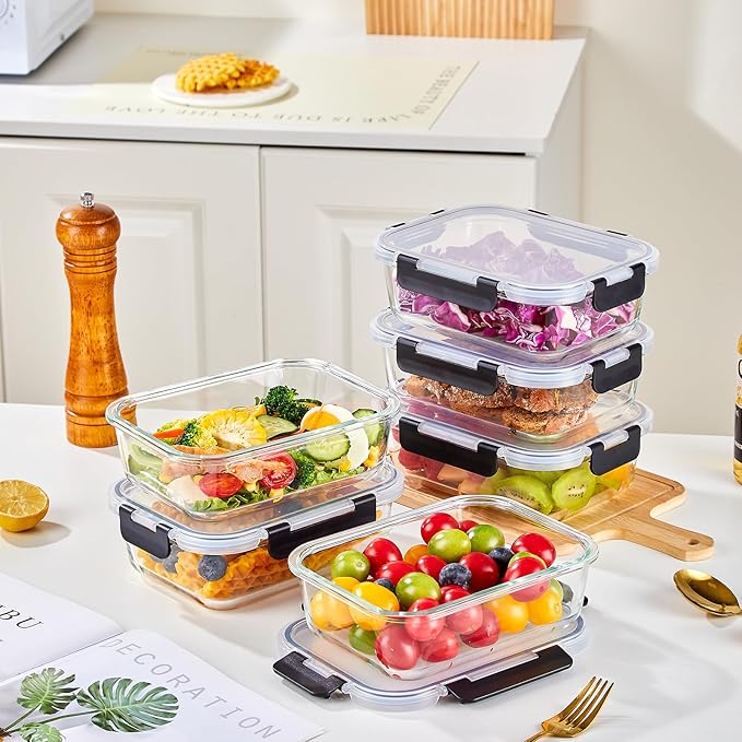 Liuruiyu 8 Pack 36OZ Glass Food Storage Containers - Image 2