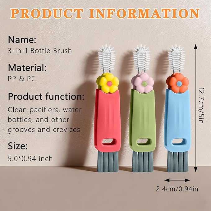 Vanjua 3 in 1 Cup Lid Gap Cleaning Brush Set, Cup Lid Gap Cleaner, Home Kitchen - Image 2