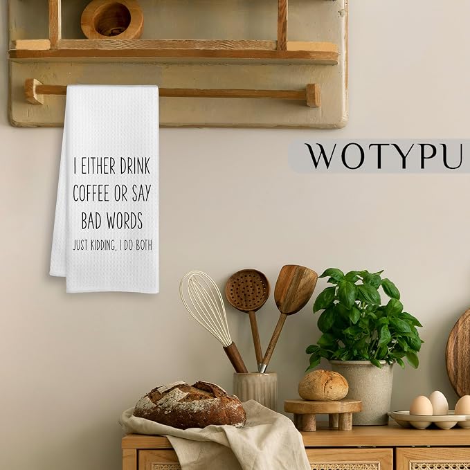 Funny Coffee Kitchen Towels, Coffee Lover Gifts Dish Tea Bar Towels, Funny - Image 4