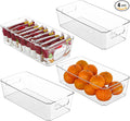 Vtopmart 4pcs Clear Organizers and Storage Bins, Plastic Storage Containers by Vtopmart